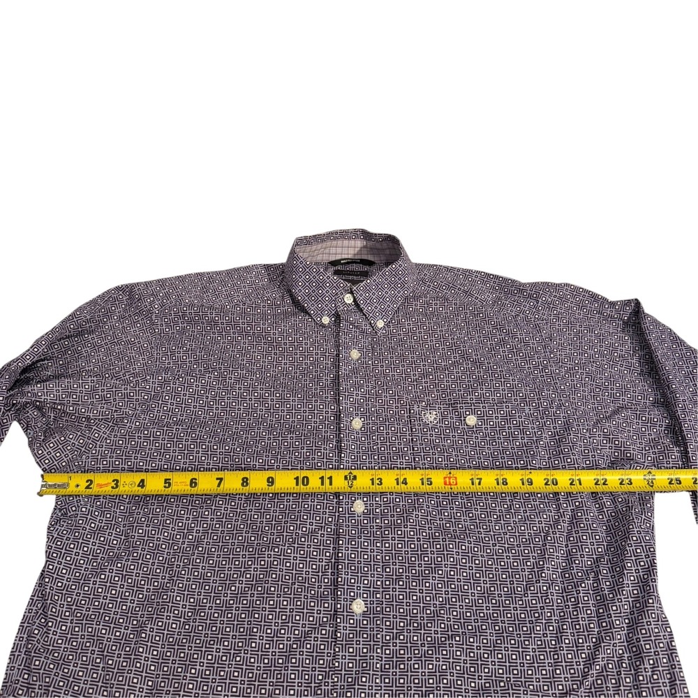 Ariat Relentless Mens Purple Geometric Stretch Performance Cowboy Shirt Large - Picture 8 of 8